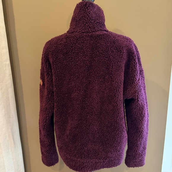 Alpine Design Women's Ultra Soft Wine Sherpa 1/4 Zip Jacket, Size Large - Picture 3 of 13